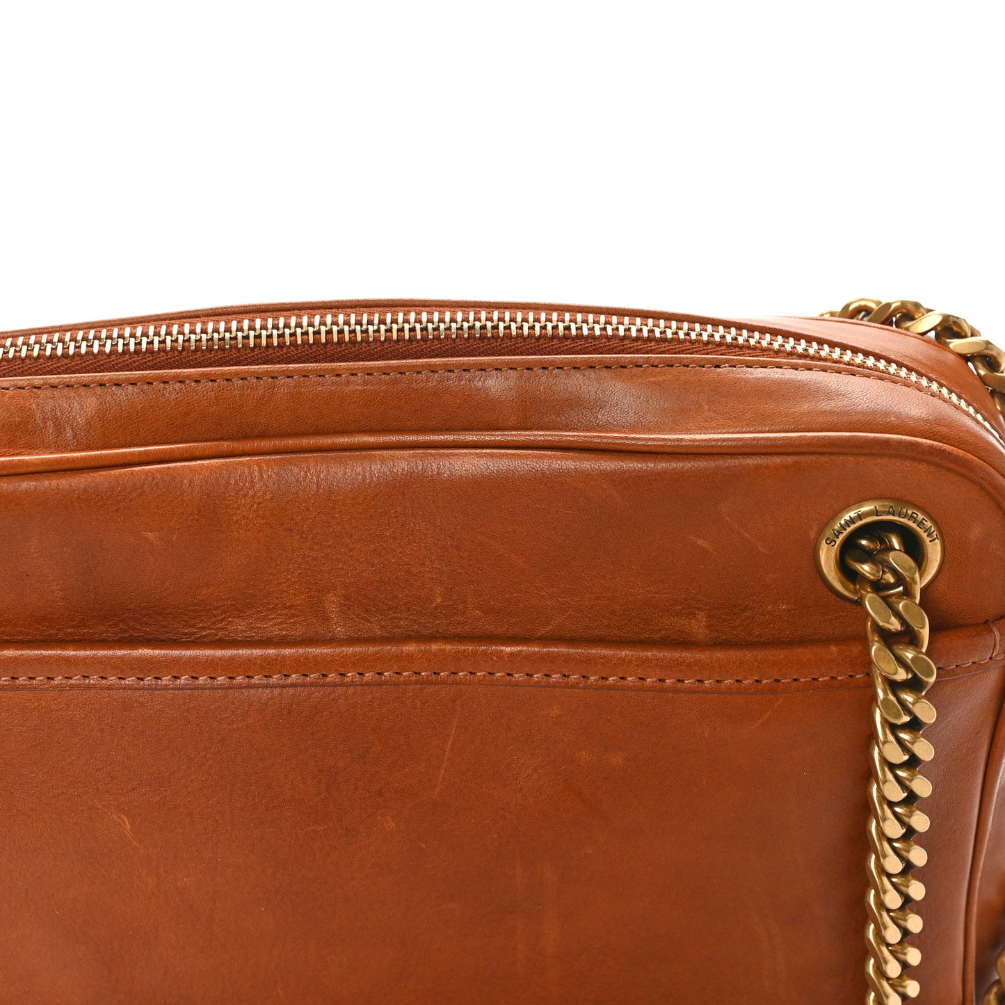 Calfskin Monogram Medium Niki Chain Satchel Cognac