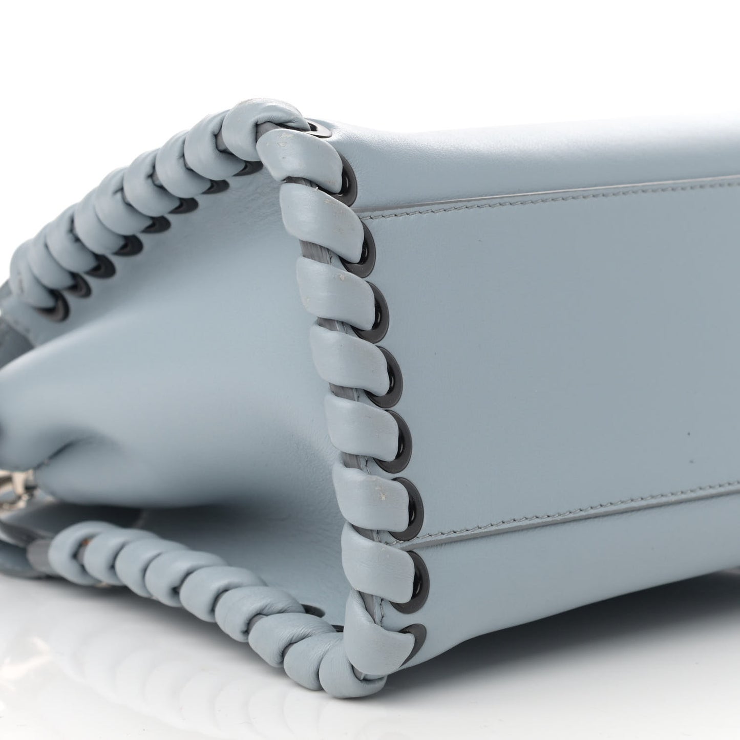 Nappa Lace Up Mini Peekaboo Iconic Satchel Azzurro Polvere