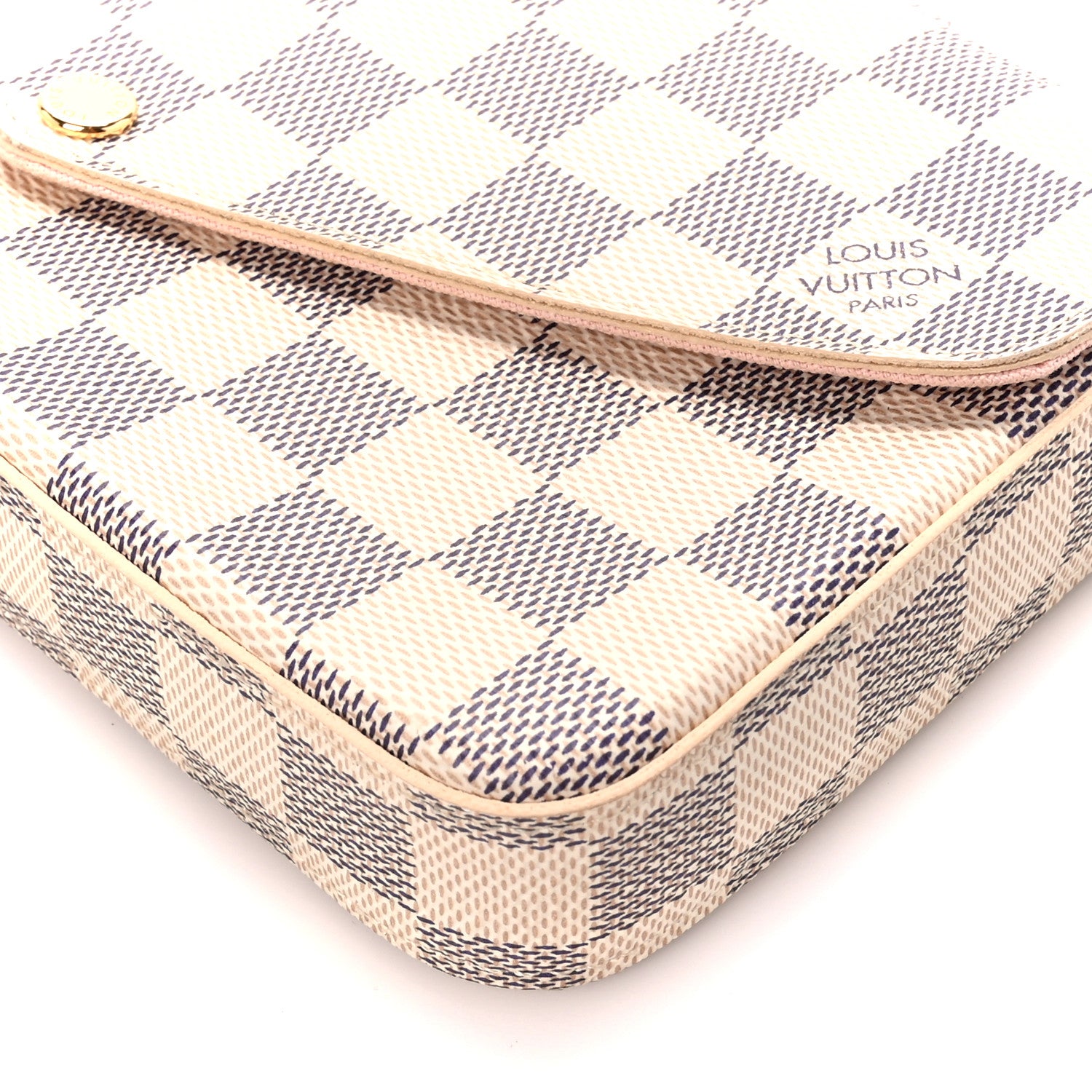Louis Vuitton Damier Azur Pochette Felicie Chain Wallet Rose Ballerine 13 of 13