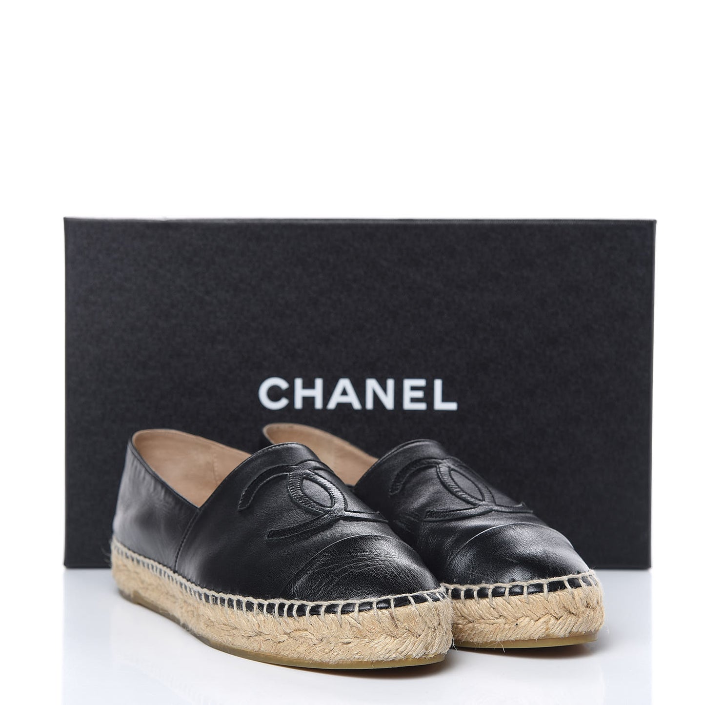 Lambskin CC Espadrilles 36 Black