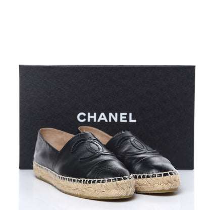 Chanel Lambskin CC Espadrilles 36 Black 10 of 10