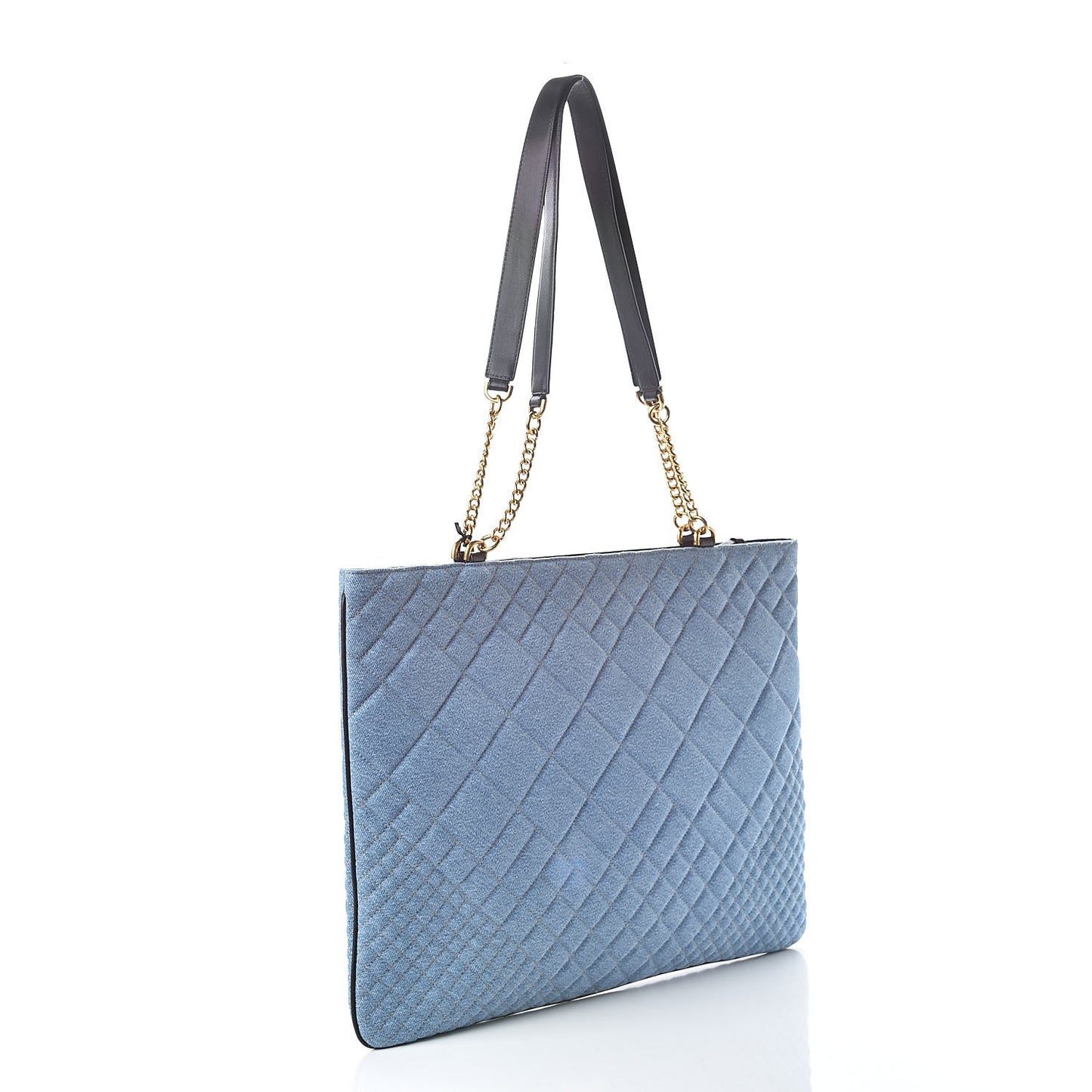 Denim Printed Barocco Shopping Tote Dusk Blue Multicolor