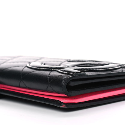 Chanel Calfskin Quilted Cambon Long Double Wallet Black 12 of 13