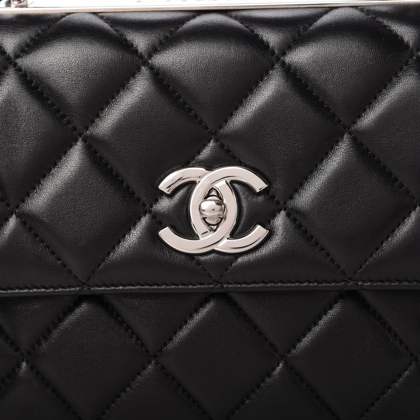 Lambskin Quilted Small Trendy CC Dual Handle Flap Bag Black