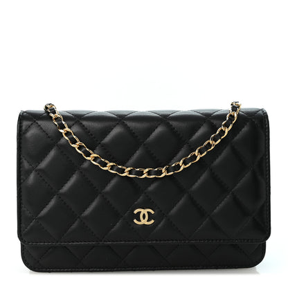 Chanel Lambskin Quilted Wallet On Chain WOC Black 1 of 11