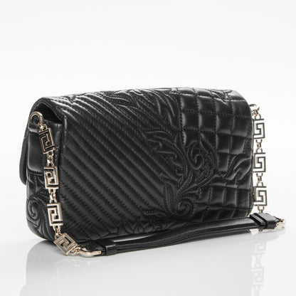 Versace Nappa Barocco Quilted Calliope Vanitas Shoulder Bag Black 3 of 7