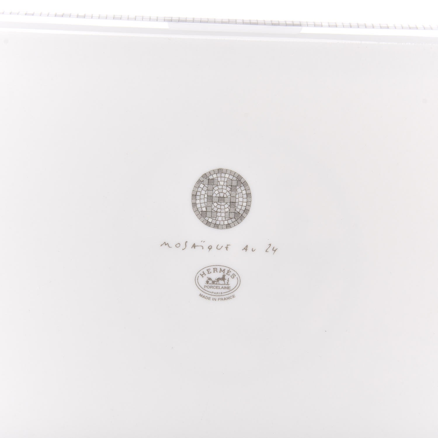 Hermes Porcelain Mosaique Au 24 Sushi Plate Platine 4 of 5