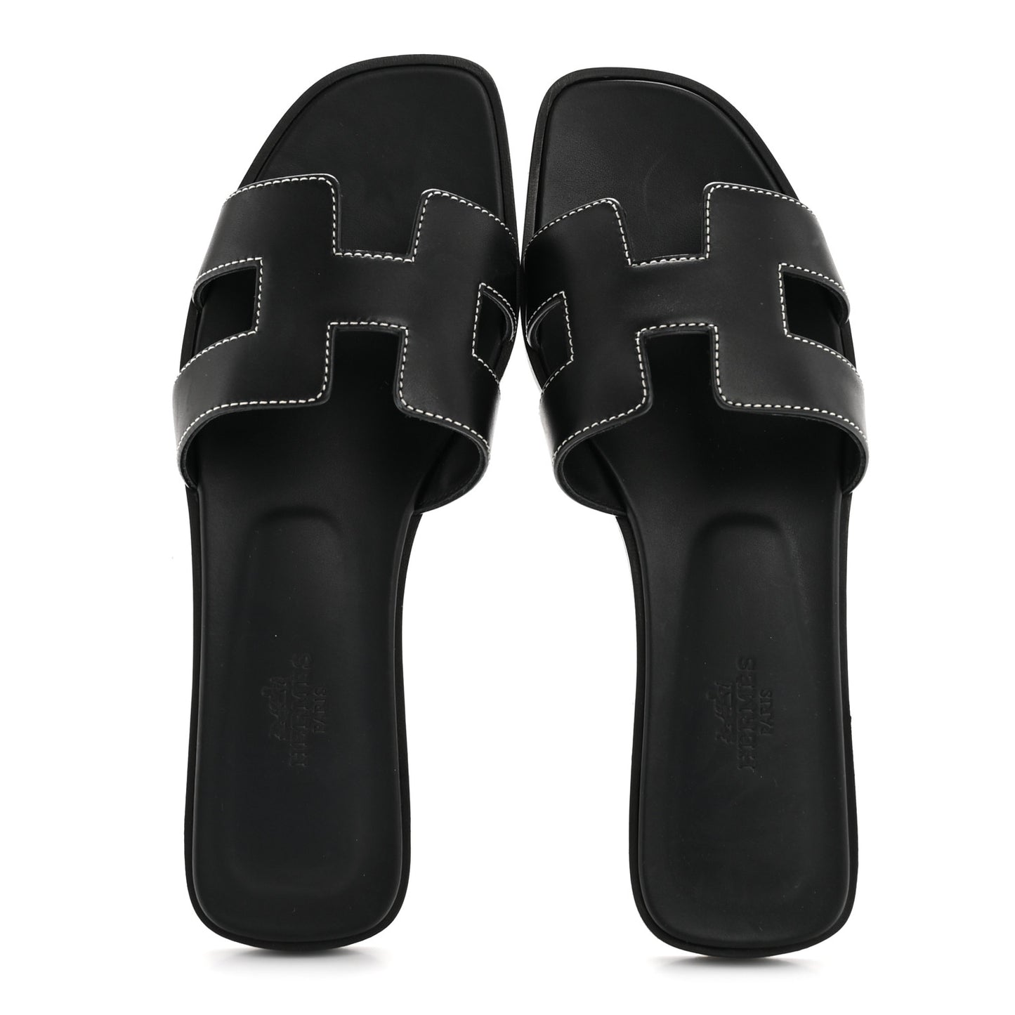 Box Calfskin Oran Sandals 37.5 Black