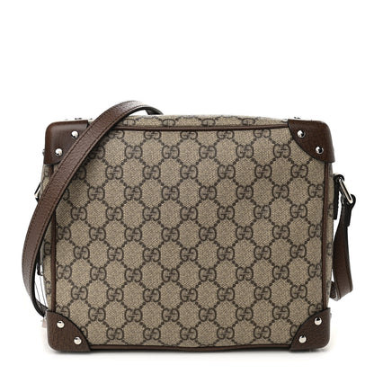 Gucci GG Supreme Monogram Textured Calfskin Square Messenger Bag Beige Ebony New Acero 1 of 10
