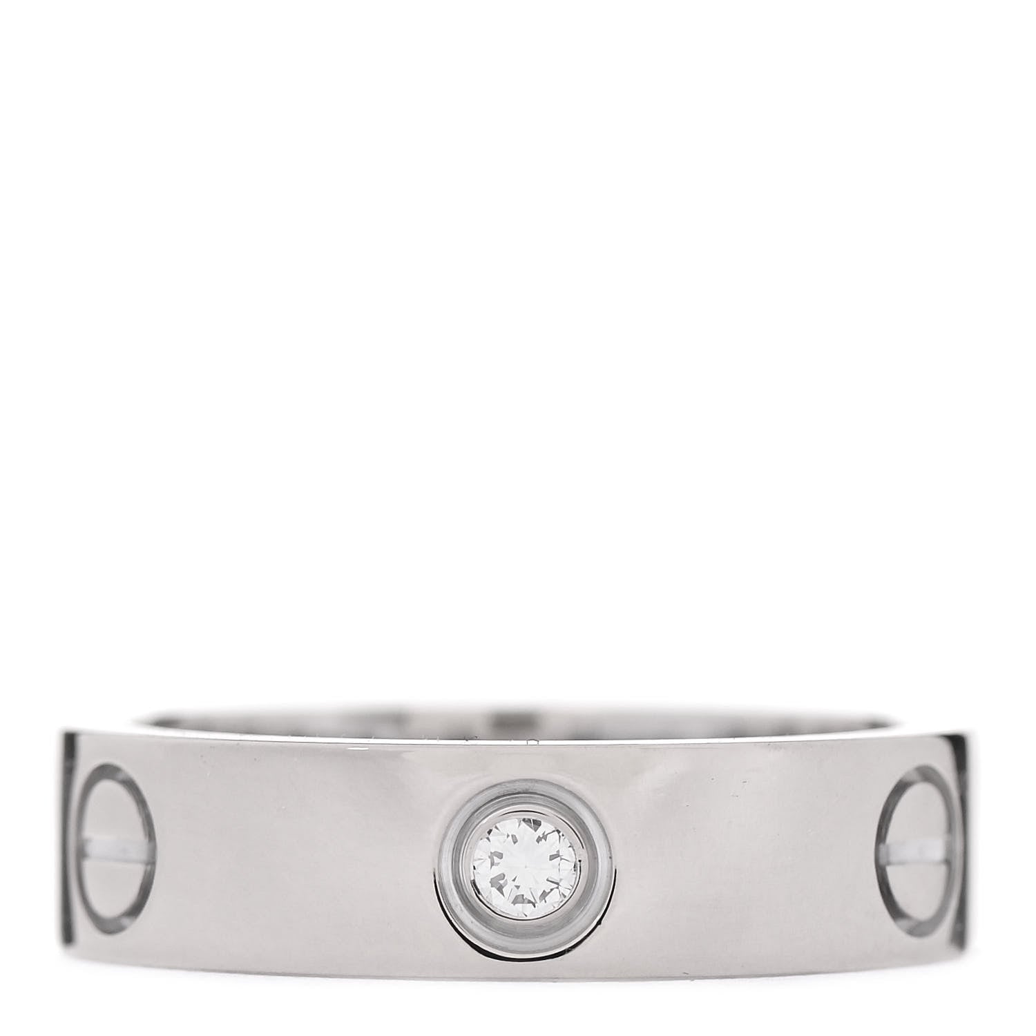 Cartier 18K White Gold 3 Diamond 5.5mm LOVE Ring 58 8.25 1 of 5