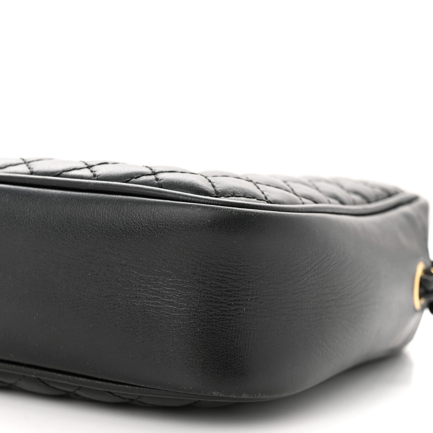 Calfskin Web Trapuntata Small GG Shoulder Bag Black