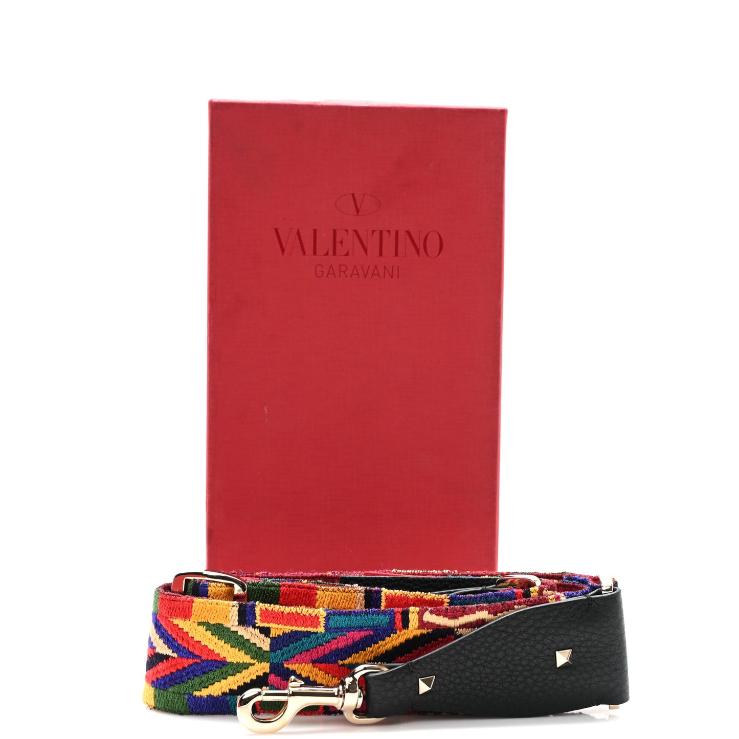 Canvas Native Couture 1975 Embroidered Rockstud Guitar Strap Multicolor