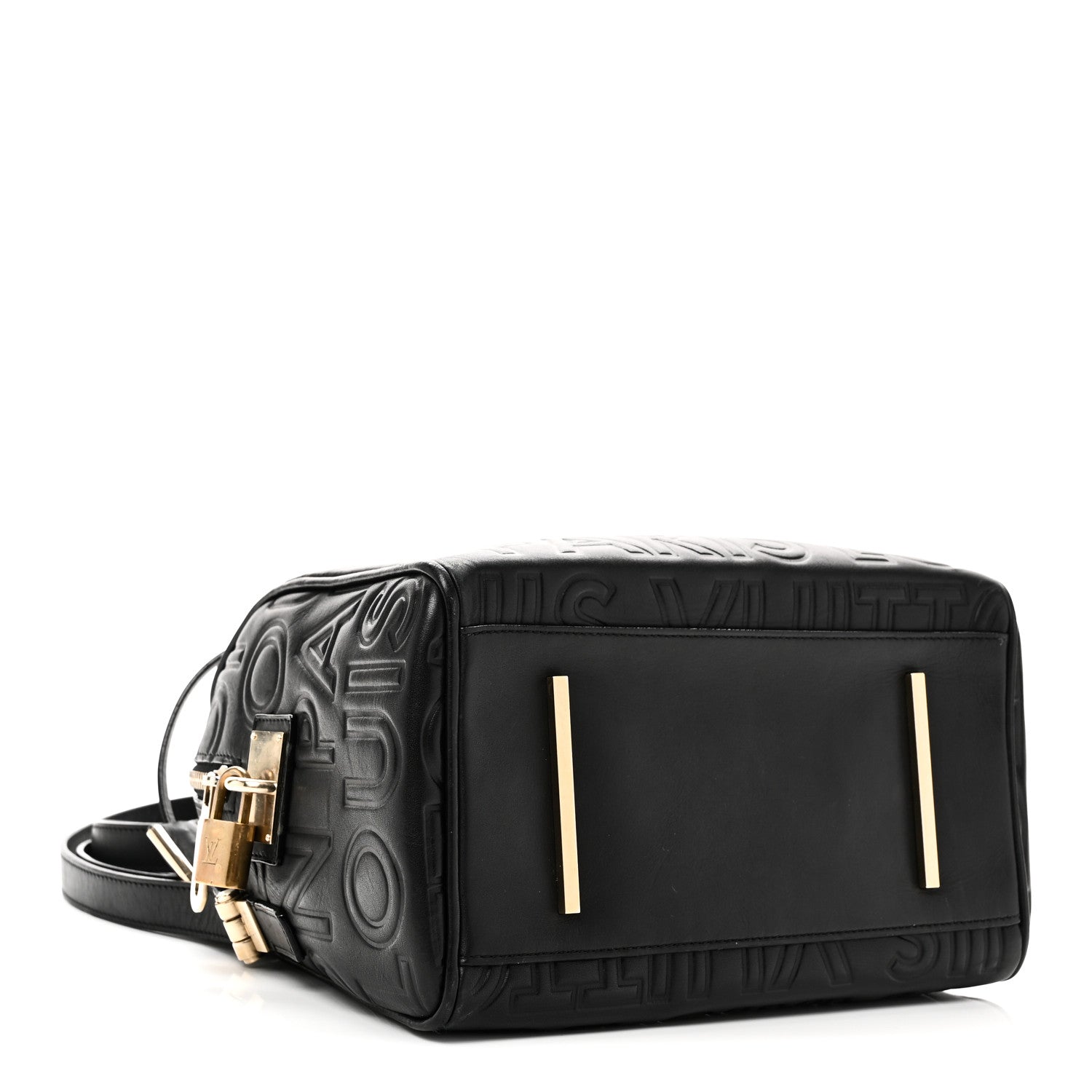 Louis Vuitton Calfskin Embossed Mini Cube Speedy Black 4 of 9
