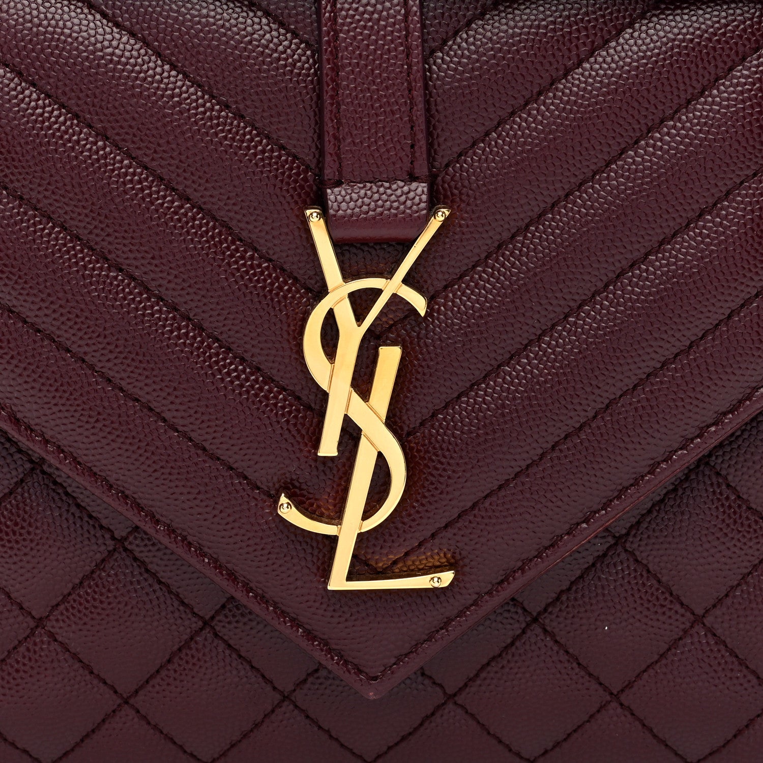 Saint Laurent Grain De Poudre Textured Mixed Matelasse Medium Triquilt Monogram Satchel Rouge Legion 7 of 9