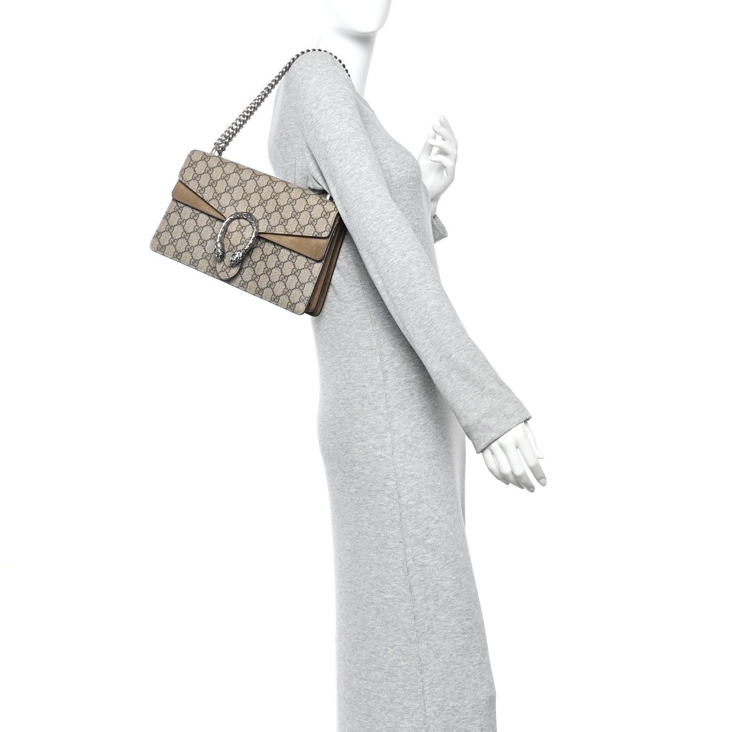 Gucci GG Supreme Monogram Small Dionysus Shoulder Bag Taupe 2 of 11