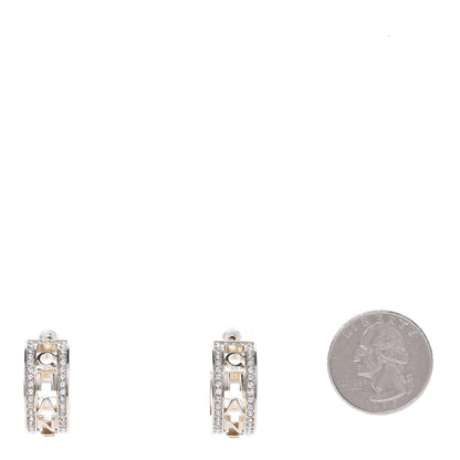 Chanel Metal Crystal Bow-tiful CC Hoop Earrings Gold 2 of 5