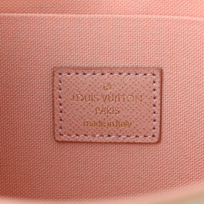 Louis Vuitton Damier Azur Pochette Felicie Chain Wallet Rose Ballerine 7 of 10