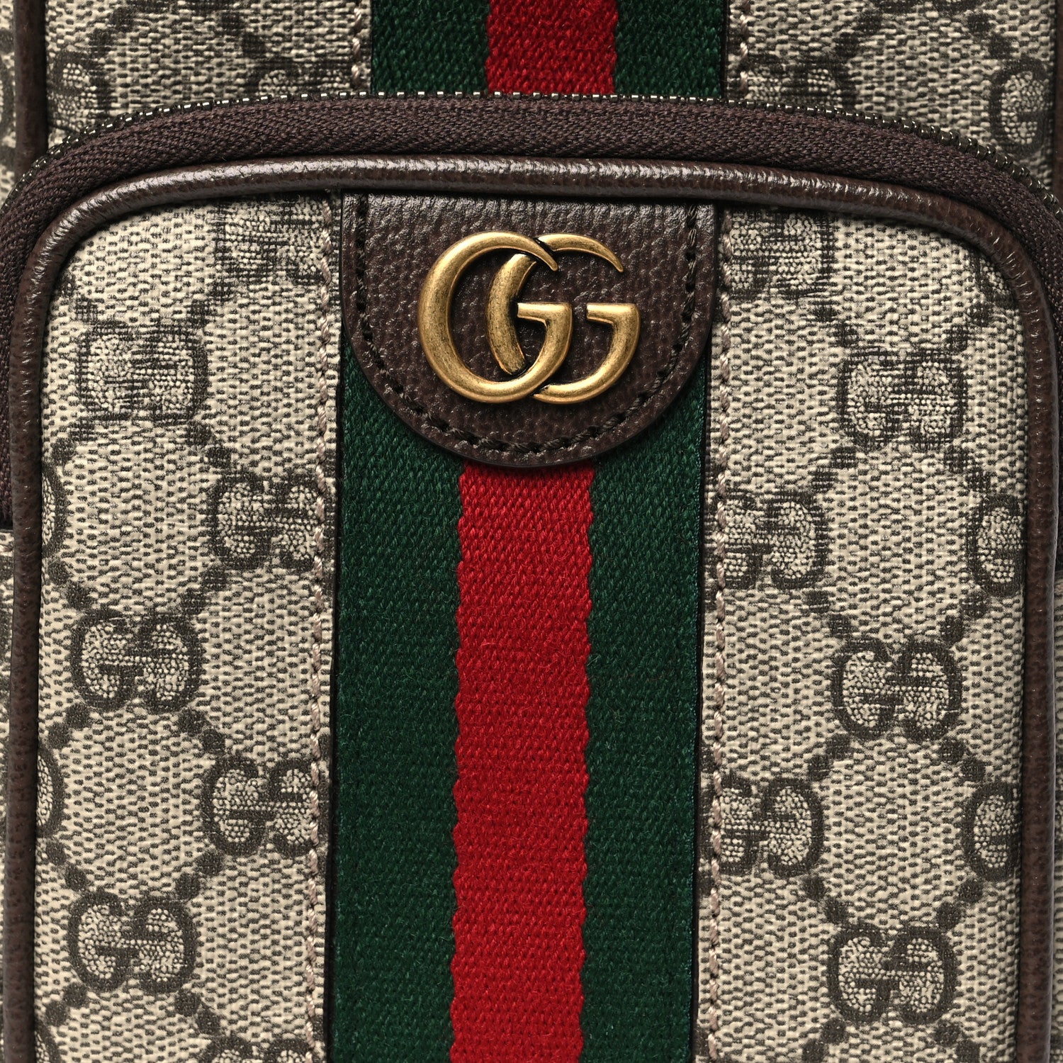 Gucci GG Supreme Monogram Web Mini Ophidia Messenger Brown 7 of 9