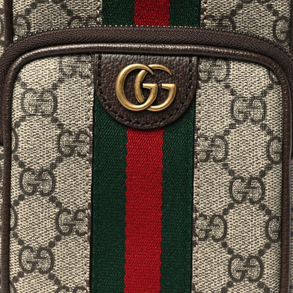 Gucci GG Supreme Monogram Web Mini Ophidia Messenger Brown 7 of 9