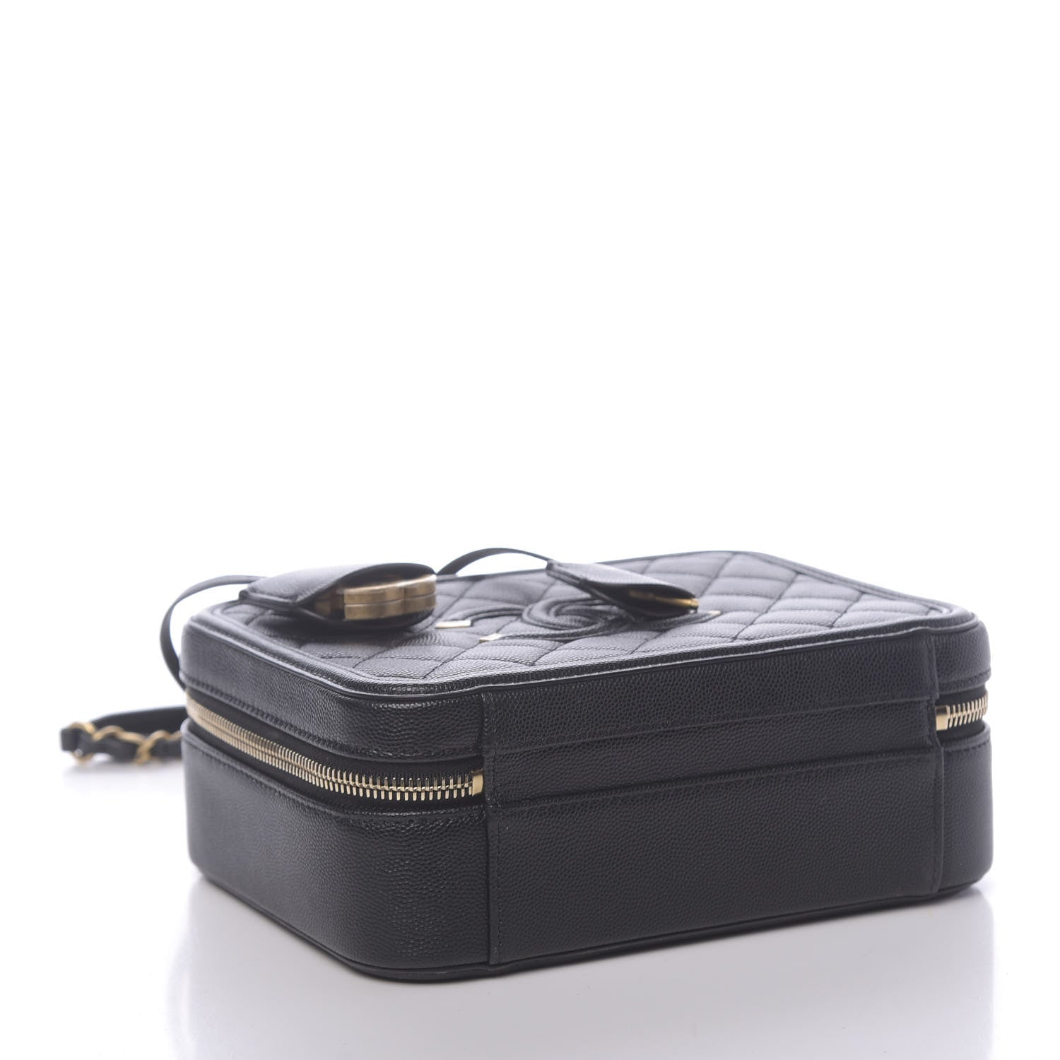Chanel Caviar Quilted Medium CC Filigree Vanity Case Black 4 of 10