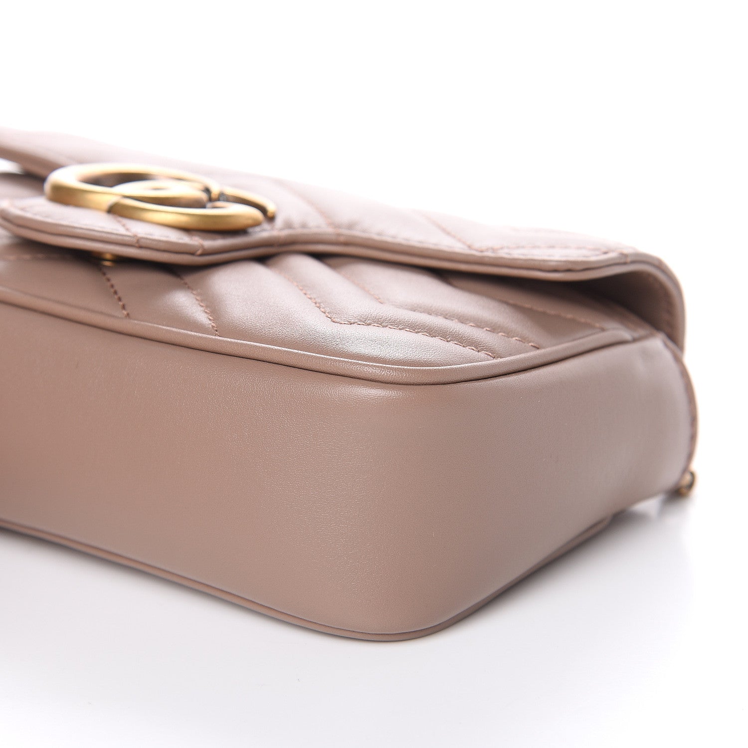 Gucci Calfskin Matelasse Super Mini GG Marmont Shoulder Bag Porcelain Rose 9 of 10