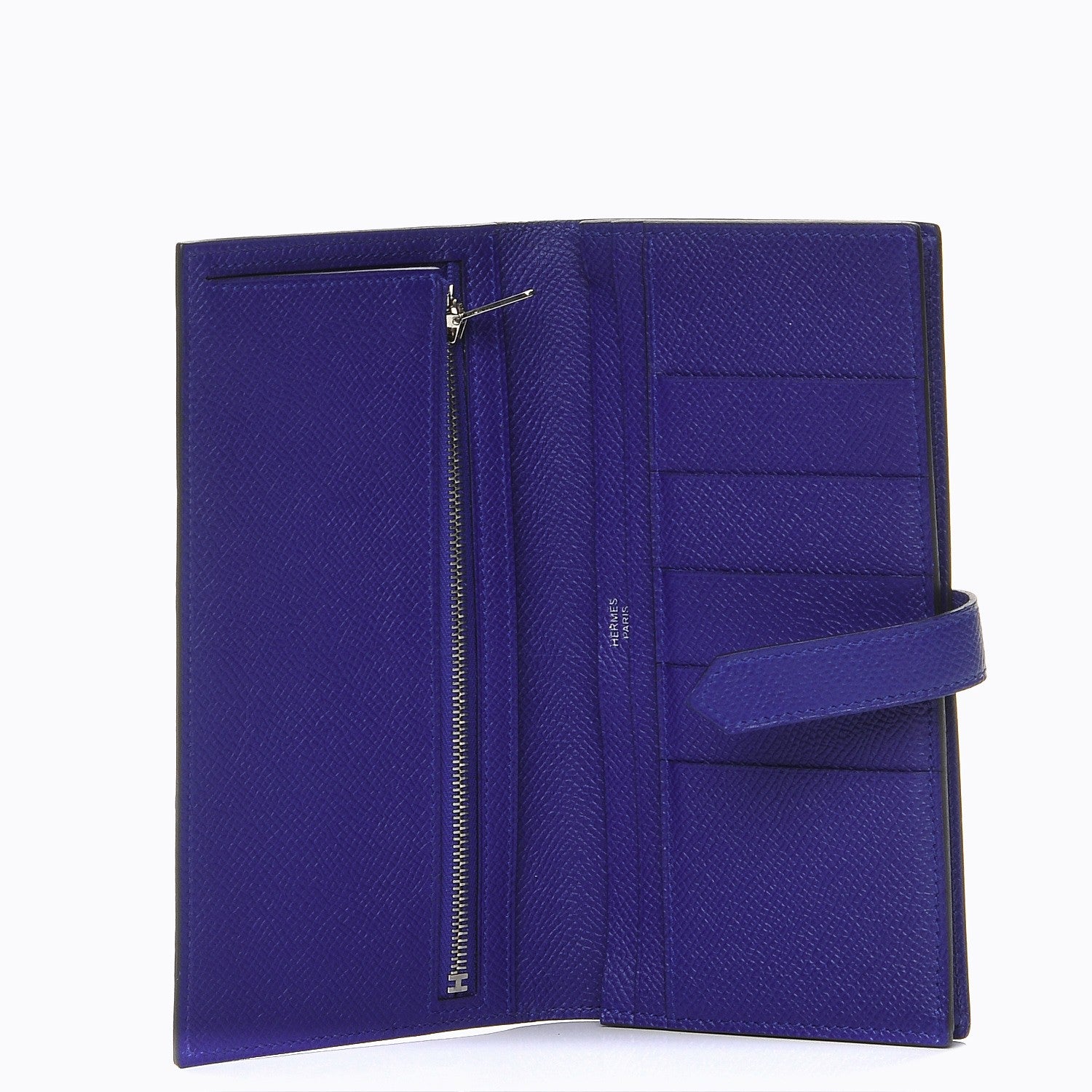 Hermes Epsom Bearn Gusset Wallet Bleu Electrique 5 of 9