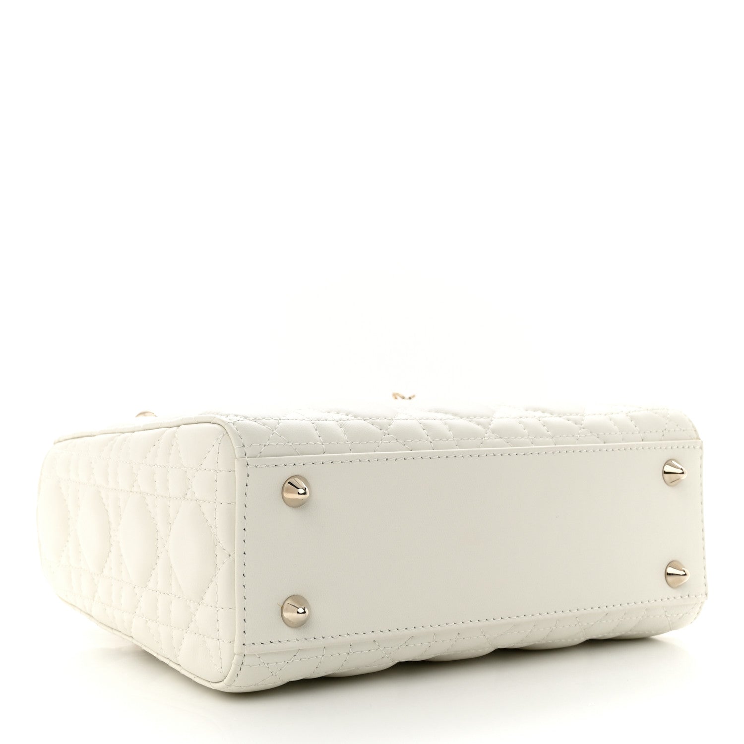 Christian Dior Lambskin Cannage Small My ABCDior Lady Dior White 4 of 13