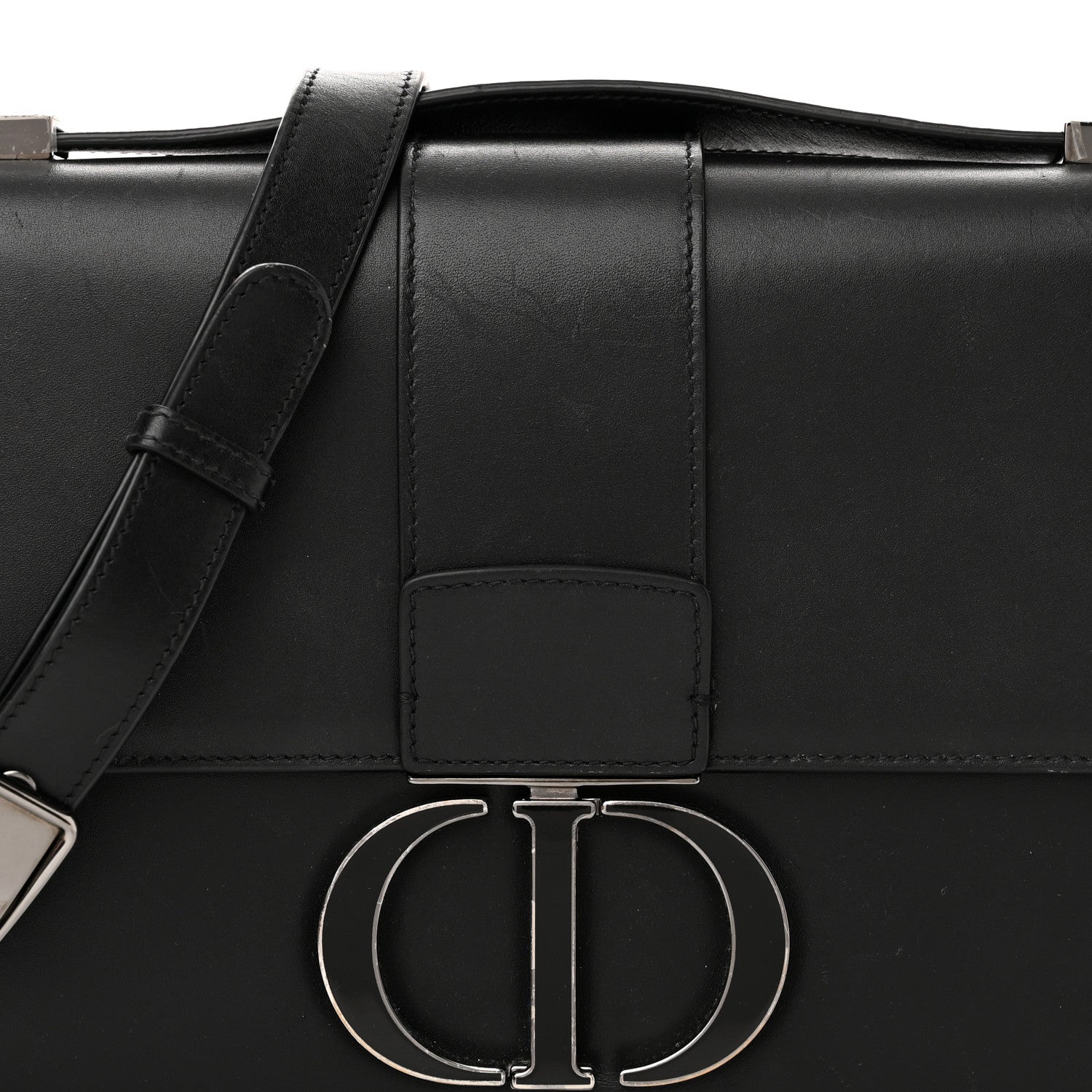 Christian Dior Smooth Calfskin 30 Montaigne Flap Bag Black 7 of 10