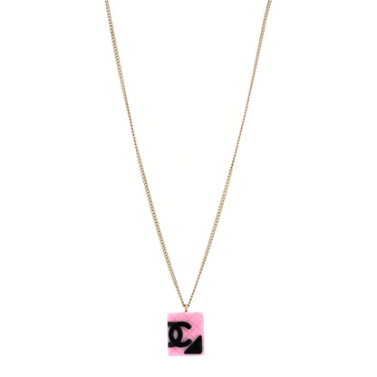 Chanel Resin Cambon Necklace Pink Black 1 of 5