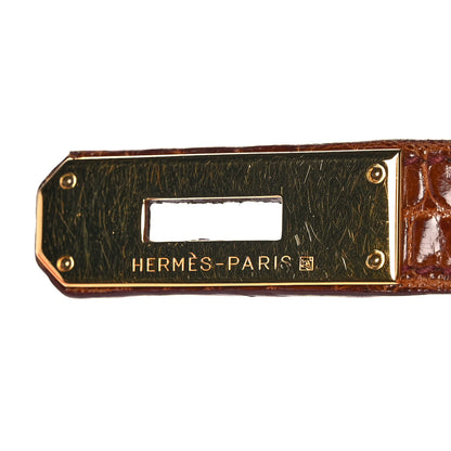 Hermes Shiny Niloticus Crocodile Kelly Sellier 28 Miel 27 of 34