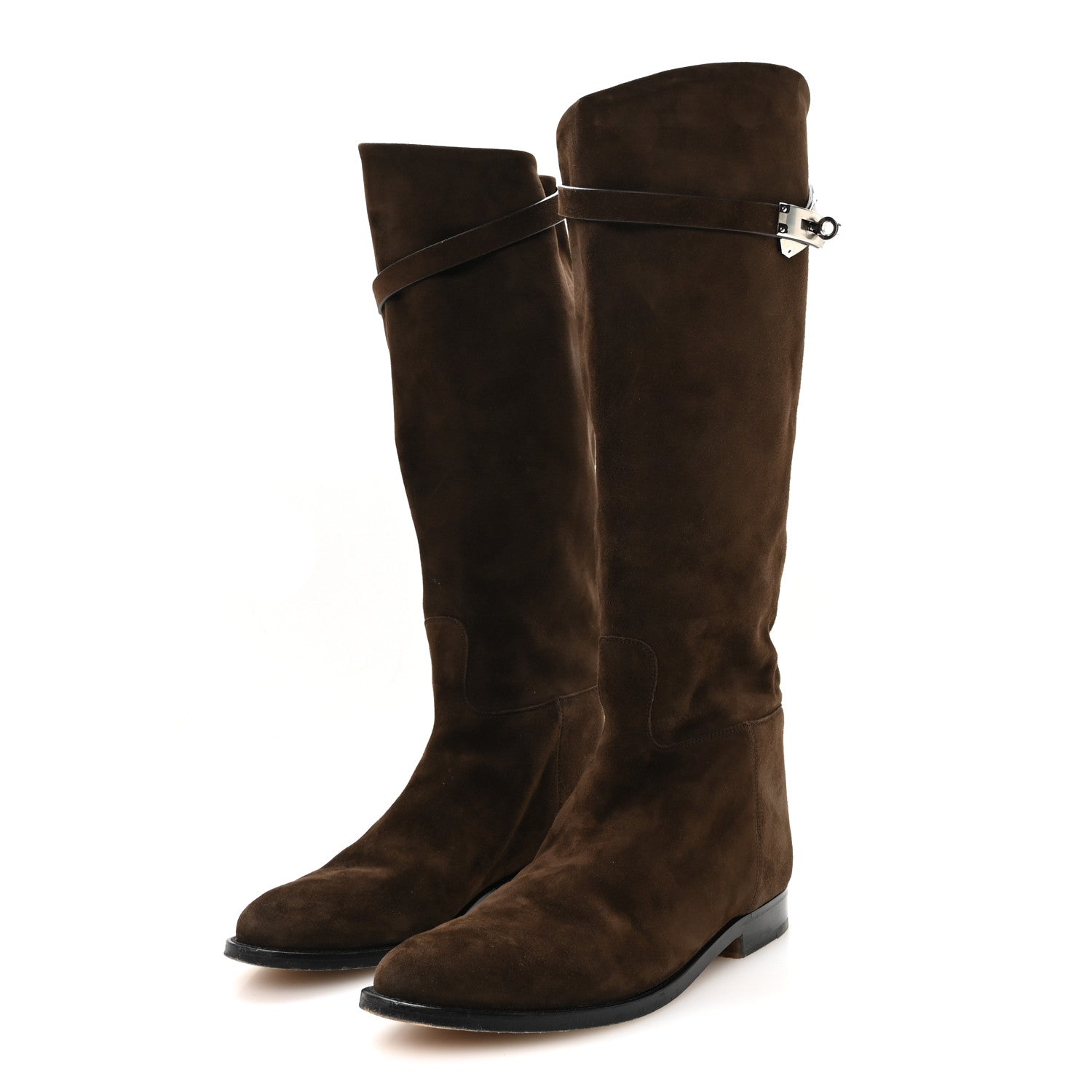 Hermes Suede Kelly Jumping Boots 39.5 Marron Ebene 4 of 8