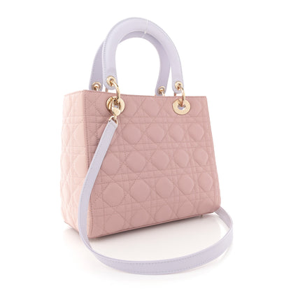 Christian Dior Lambskin Cannage Medium Tri-Color Lady Dior Rose Pale 3 of 14