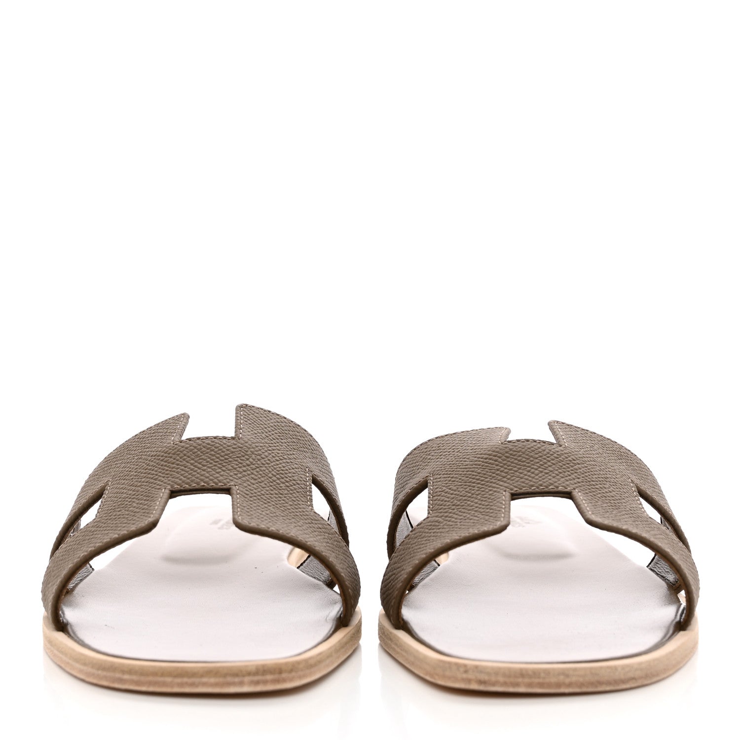 Hermes Epsom Oran Sandals 38 Etoupe 2 of 11