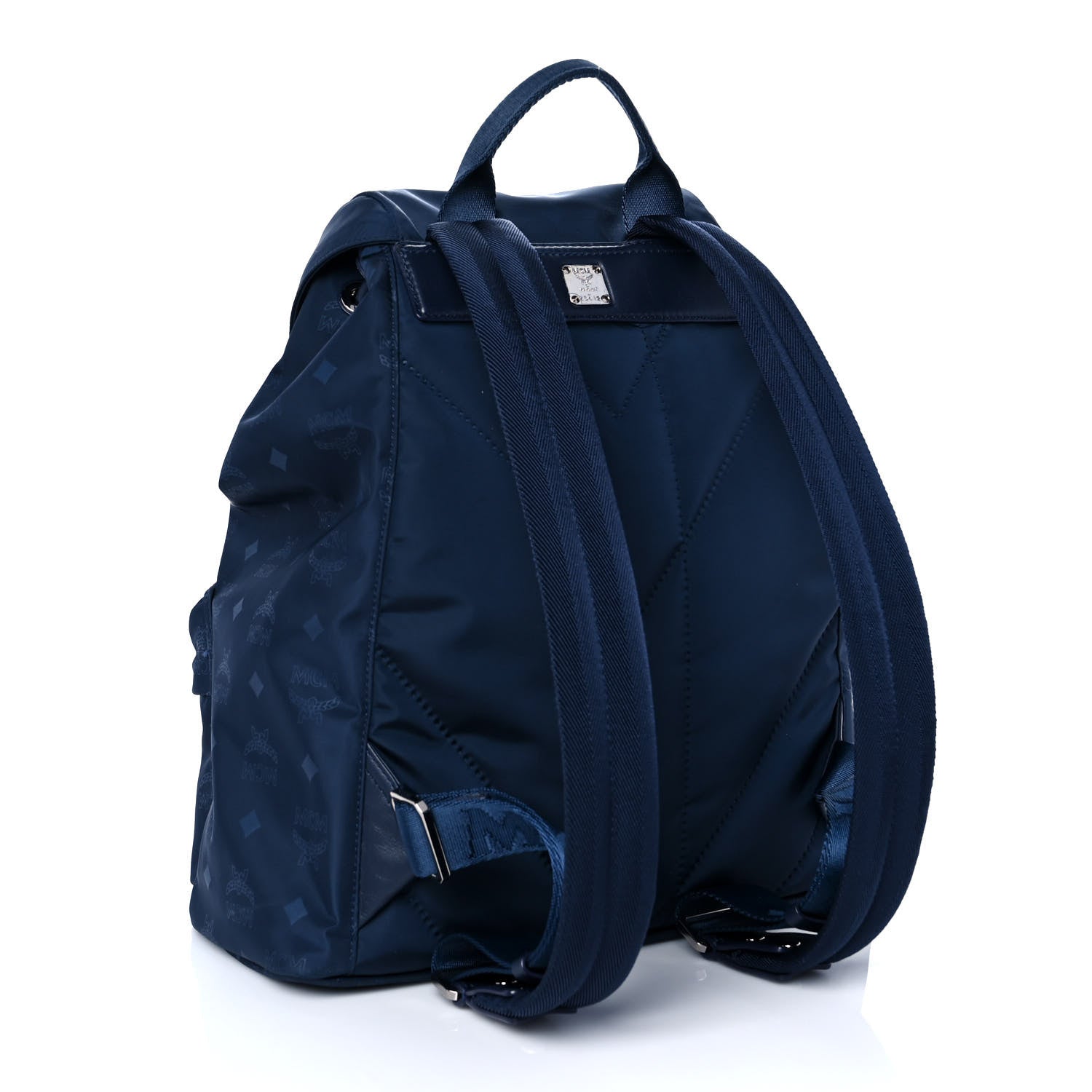 MCM Nylon Monogram Small Tivitat Two-Pocket Backpack Blue 3 of 9