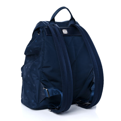 MCM Nylon Monogram Small Tivitat Two-Pocket Backpack Blue 3 of 9
