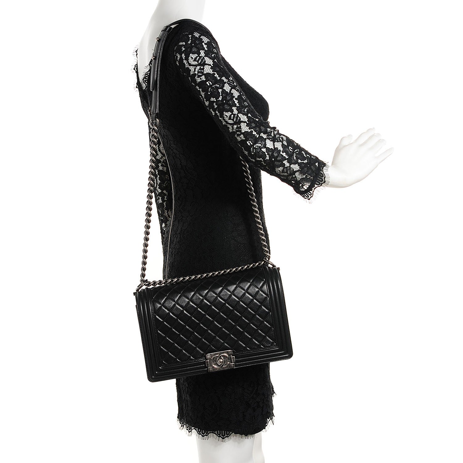 Chanel Calfskin Quilted New Medium Boy Flap Black 4 of 25