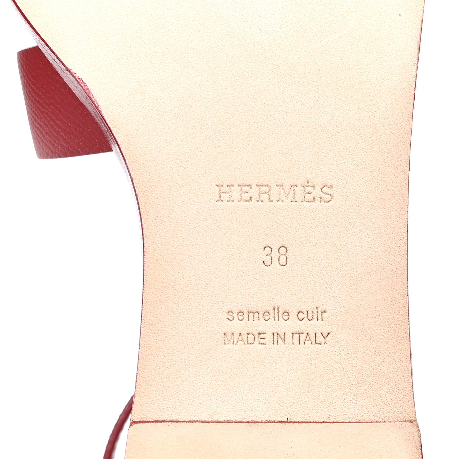 Hermes Epsom Santorini Sandals 38 Rouge H 7 of 10