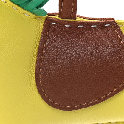 Hermes Milo Lambskin Grigri Rodeo Horse Bag Charm GM Lime Menthe Fauve 6 of 8