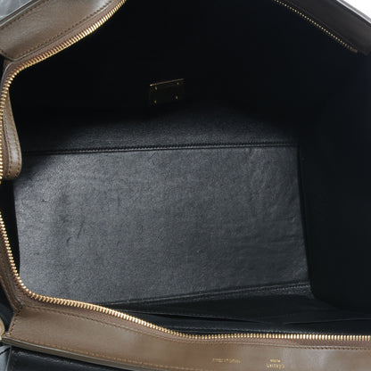 Celine Calfskin and Suede Large Tri-Color Trapeze Black Brown Beige 5 of 9