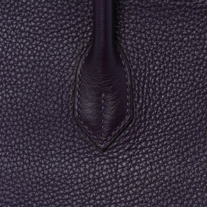 Hermes Taurillon Clemence Birkin 40 Raisin 11 of 46