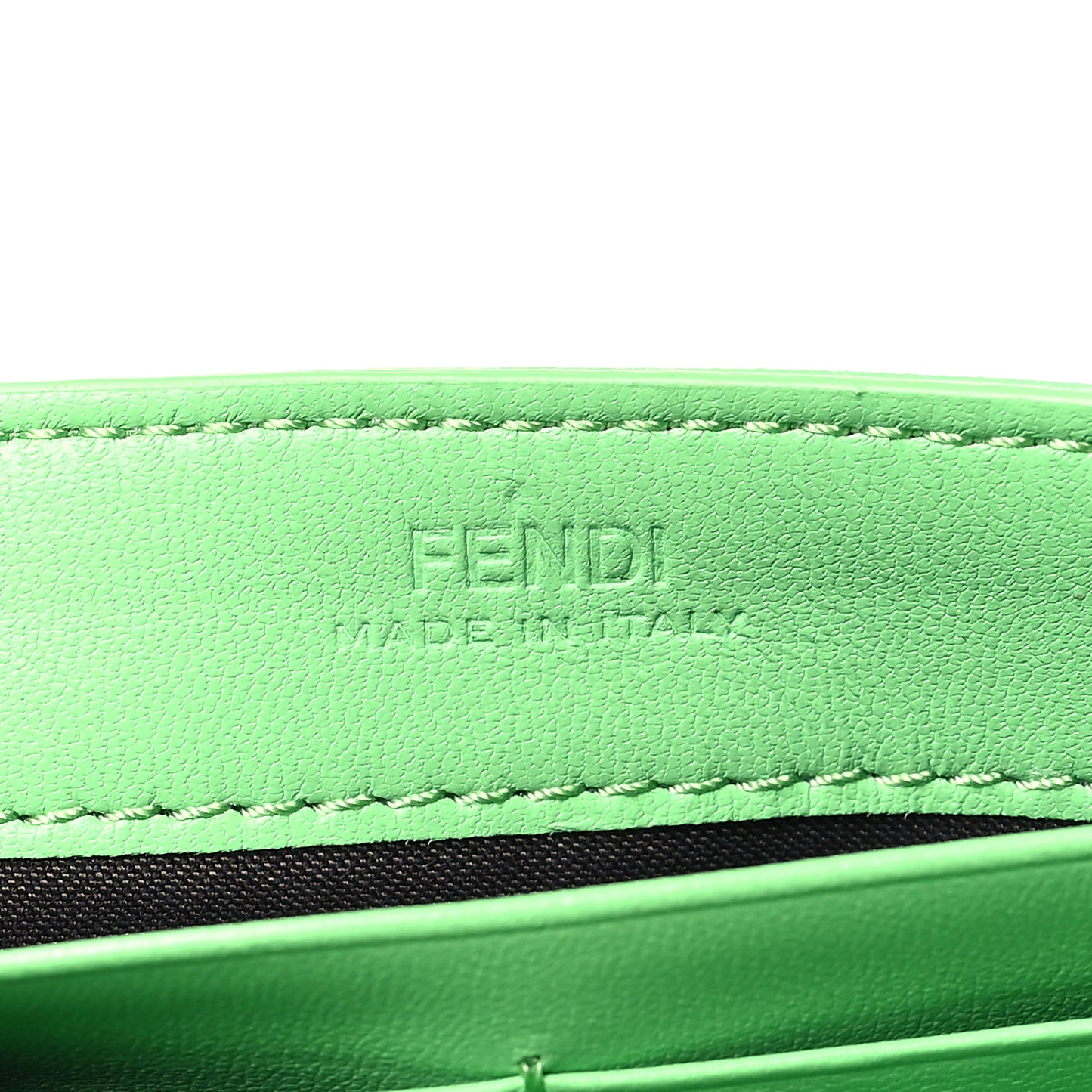 Nappa Matisse FF Embossed Continental Wallet On Chain Edamame