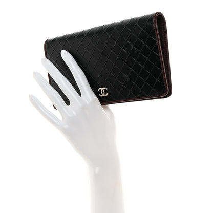 Chanel Goatskin Quitled Yen Wallet Black 2 of 10
