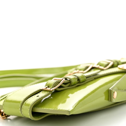 Burberry Patent Bridle Calfskin Parmoor Clutch Bag Lemon Green 10 of 12