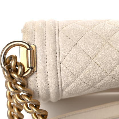 Chanel Caviar Quilted Medium Boy Flap White 23 of 27