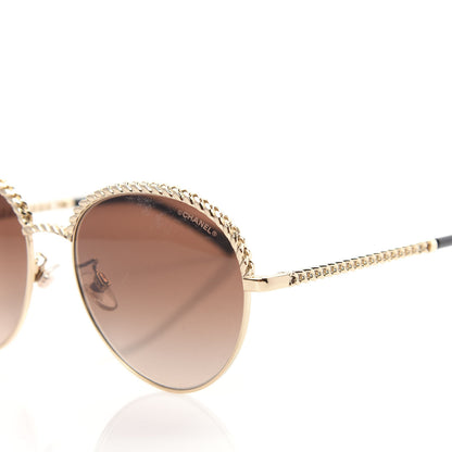Chanel Chain Pantos Sunglasses 4242 Gold Brown 7 of 8