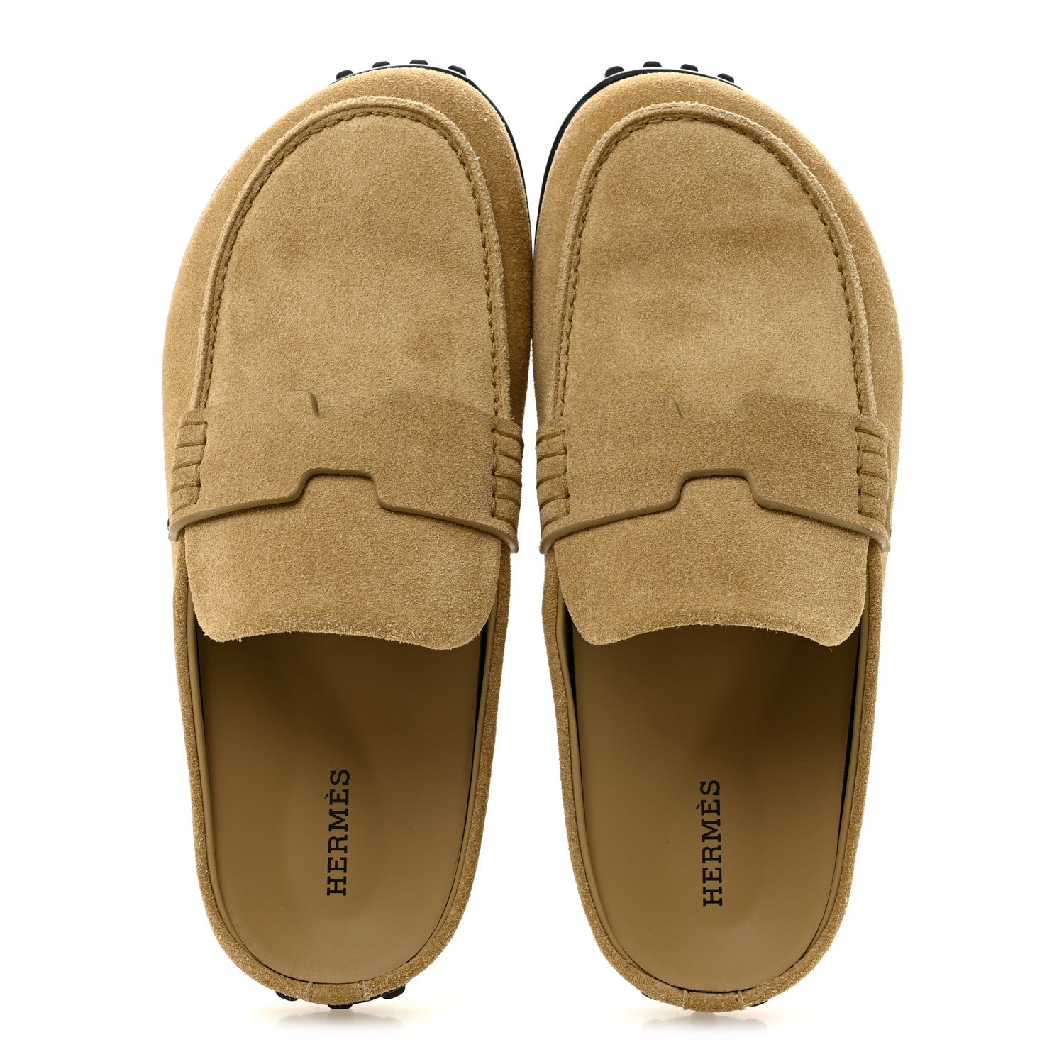 Hermes Suede Calfskin Womens Go Mules 39 Beige Sable 2 of 10
