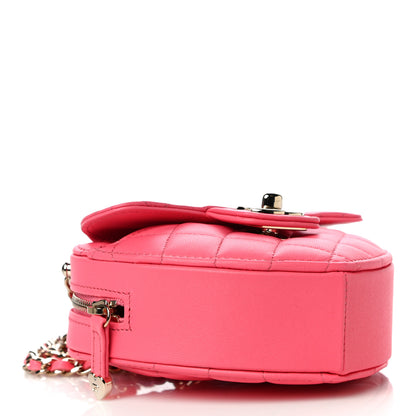 Chanel Lambskin Quilted CC In Love Heart Clutch With Chain Pink 4 of 10