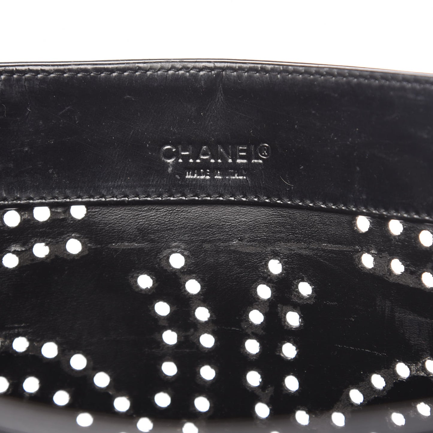 Patent Perforated CC Tote Black