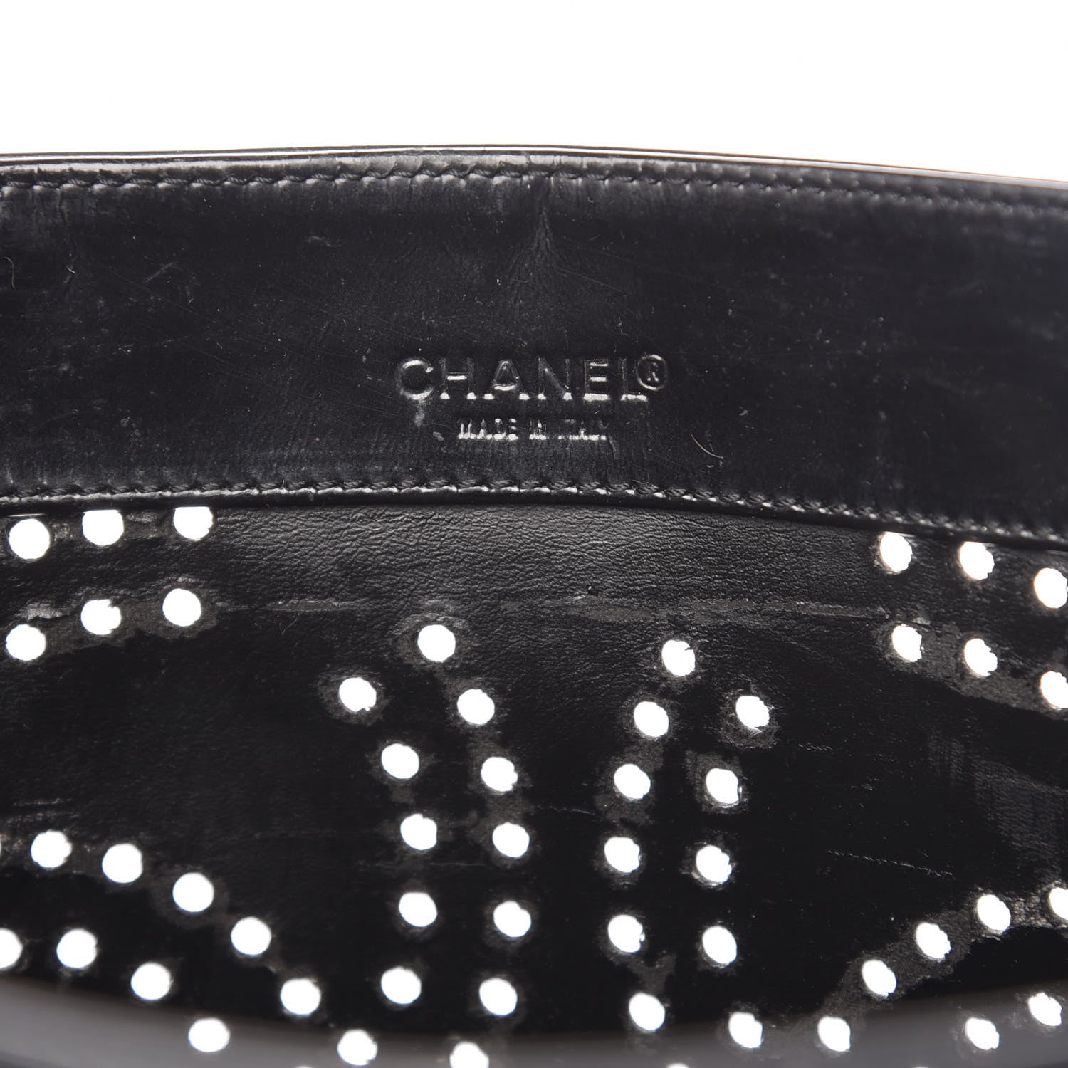 Chanel Patent Perforated CC Tote Black 6 of 13