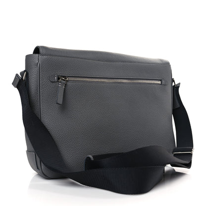 Burberry Grainy Calfskin Embossed Bruno Messenger Charcoal Grey 3 of 8